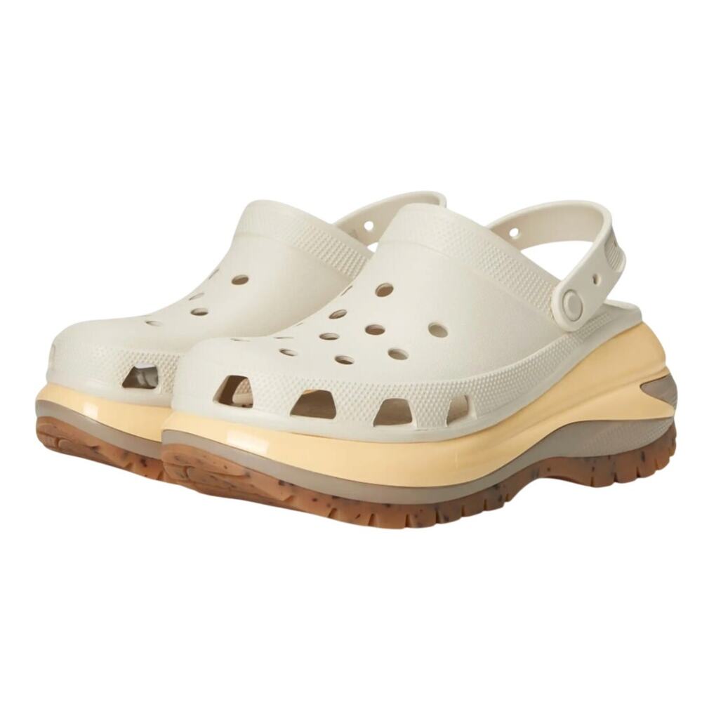 Crocs Unisex Mega Crush Clog in Almond Tint/Multi, Size M6/W8